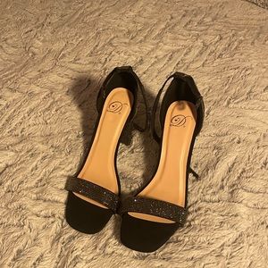 Black sparkly heels, women’s size 10, wore 1 time